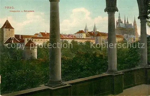 AK / Ansichtskarte Prag_Prahy_Prague Hradschin von Belvedere Prag_Prahy_Prague