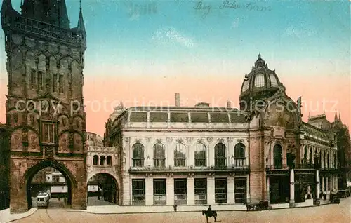 AK / Ansichtskarte Prag_Prahy_Prague Repraesentationshaus und Pulverturm Prag_Prahy_Prague