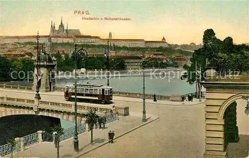 AK / Ansichtskarte Prag_Prahy_Prague Hradschin vom Nationaltheater Prag_Prahy_Prague