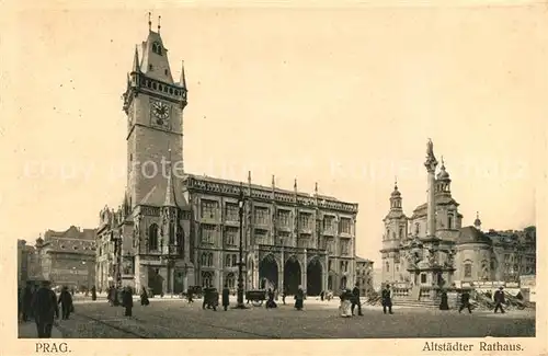 AK / Ansichtskarte Prag_Prahy_Prague Altstaedter Rathaus Prag_Prahy_Prague