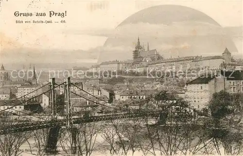 AK / Ansichtskarte Prag_Prahy_Prague Blick vom Rudolfs Quai Prag_Prahy_Prague