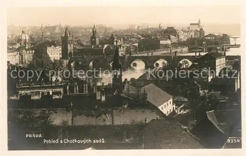AK / Ansichtskarte Praha_Prahy_Prague Pohled s Chotkovych sadu Praha_Prahy_Prague