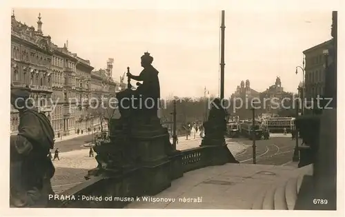 AK / Ansichtskarte Prag_Prahy_Prague Pohledod musea k Witsonovu nadrazi Prag_Prahy_Prague