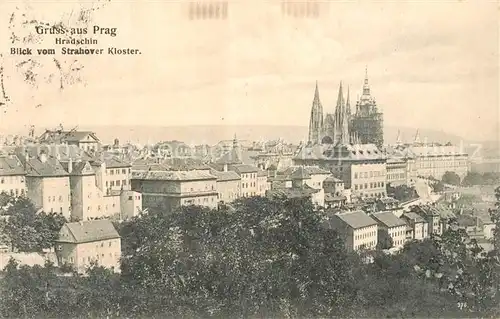 AK / Ansichtskarte Prag_Prahy_Prague Hradschin Blick vom Strahover Kloster Prag_Prahy_Prague