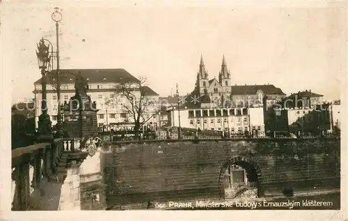AK / Ansichtskarte Prag_Prahy_Prague Ministerske budovys Emauzskym klasterem Prag_Prahy_Prague