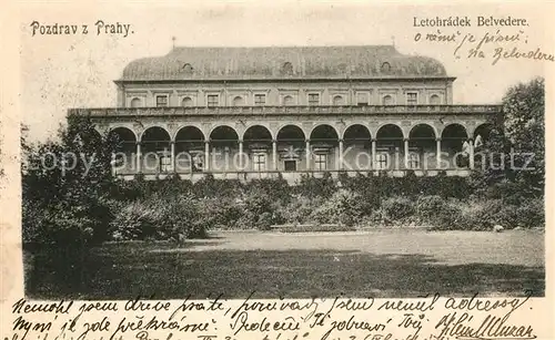 AK / Ansichtskarte Prag_Prahy_Prague Letohradek Belvedere Prag_Prahy_Prague