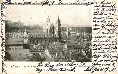 AK / Ansichtskarte Prag_Prahy_Prague St Niklaskirche Prag_Prahy_Prague