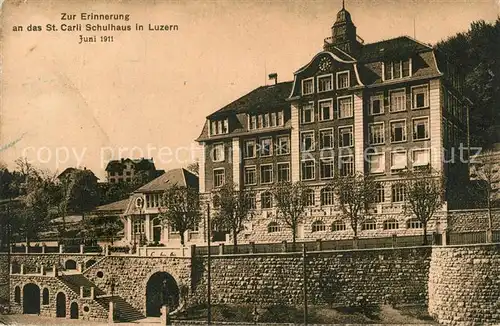 AK / Ansichtskarte Luzern_LU St. Carli Schulhaus Luzern_LU