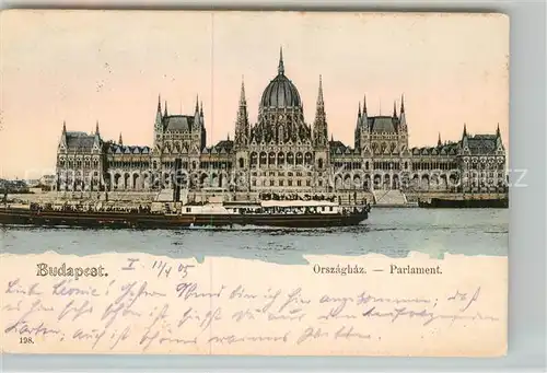 AK / Ansichtskarte Budapest Orszaghaz Parlament Donau Budapest