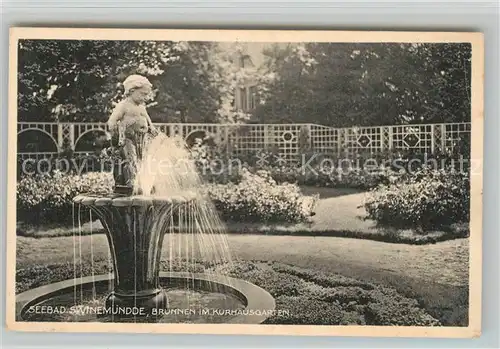 AK / Ansichtskarte Swinemuende_Swinoujscie Brunnen im Kurhausgarten Swinemuende Swinoujscie