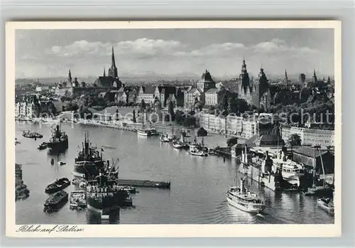 AK / Ansichtskarte Stettin_Szczecin Fliegeraufnahme Hafen Stettin Szczecin