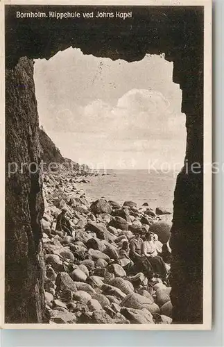 AK / Ansichtskarte Bornholm Klippehule ved Johns Kapel Bornholm