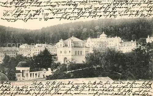 AK / Ansichtskarte Marienbad_Tschechien_Boehmen Kirchenplatz vom Kreuzberg Marienbad_Tschechien