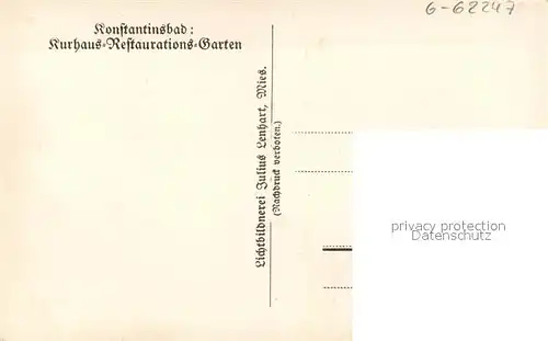 AK / Ansichtskarte Konstantinsbad_Tschechien Kurhaus Restaurations Garten Konstantinsbad_Tschechien