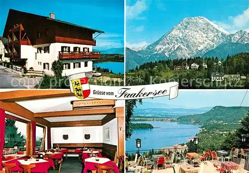 AK / Ansichtskarte Oberaichwald_Finkenstein Terrassencafe Pension Faakersee Alpenpanorama Oberaichwald_Finkenstein