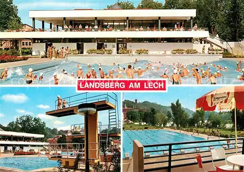AK / Ansichtskarte Landsberg_Lech Freibad Wellenbach Sprungturm Landsberg_Lech