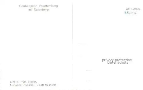 AK / Ansichtskarte Rotenberg_Stuttgart Grabkapelle Wuerttemberg Fliegeraufnahme Rotenberg_Stuttgart