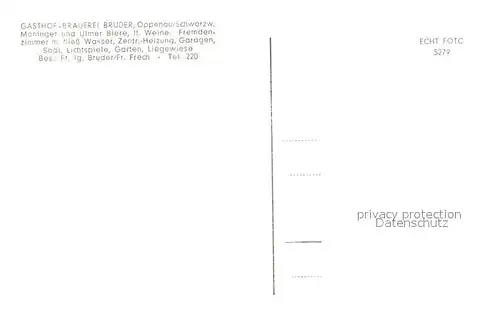 AK / Ansichtskarte Oppenau Gasthof Brauerei Bruder Oppenau