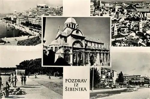 AK / Ansichtskarte Sibenik Stadtpanorama Hafen Strand Promenade Kathedrale Sibenik