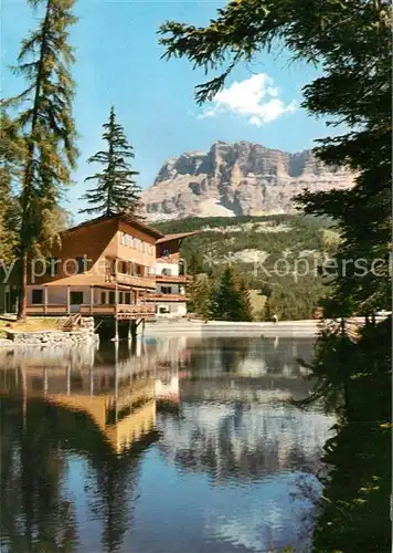 AK / Ansichtskarte Badia_Suedtirol Val Badia Dolomiti Lago Somunt verso Monte Croce Gadertal Dolomiten Sompuntersee gegen Kreuzkofel 