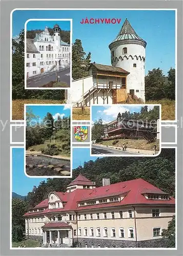AK / Ansichtskarte Jachymov Kurhotel Park Rathaus Turm Jachymov