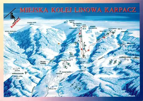 AK / Ansichtskarte Karpacz Miejska Kolej Linowa Karpacz Wintersportgebiet Riesengebirge Karpacz