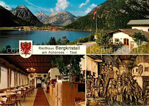 AK / Ansichtskarte Maurach_Achensee Rasthaus Bergkristall Restaurant Alpen Tyrol letztes Aufgebot 1809 nach Defregger Maurach Achensee