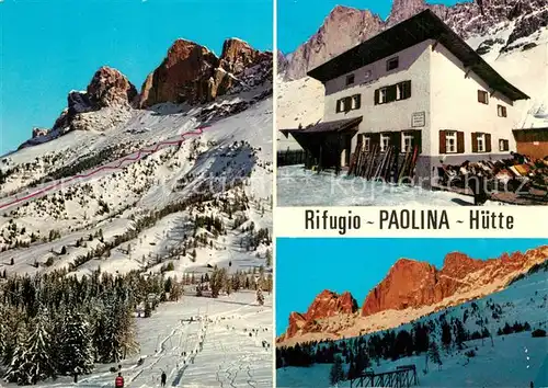 AK / Ansichtskarte Welschnofen_Suedtirol Rifugio Paolina Huette Berghuette Wintersportplatz Dolomiten Welschnofen Suedtirol