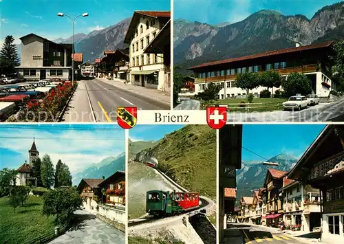 AK / Ansichtskarte Brienz_BE Ortsmotive Innenstadt Kirche Zahnradbahn Bergbahn Alpen Brienz_BE