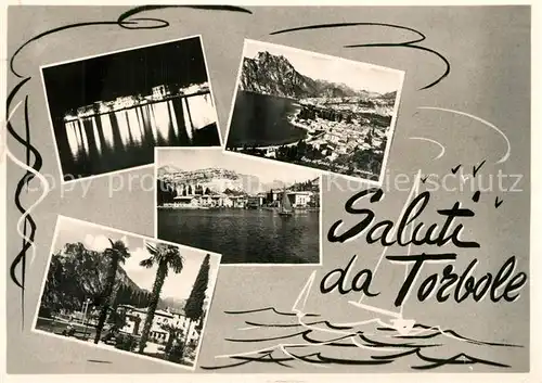 AK / Ansichtskarte Torbole_Lago_di_Garda Panorama Gardasee Promenade Nachtaufnahme Torbole_Lago_di_Garda