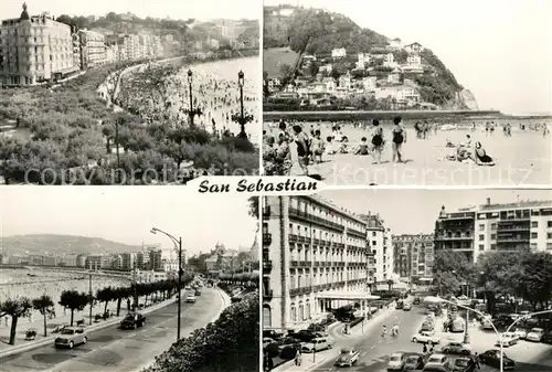 AK / Ansichtskarte San_Sebastian_Guipuzcoa Playa Paseo de la Concha Hotel de Londres Oceano Plaza de Zaragoza San_Sebastian_Guipuzcoa
