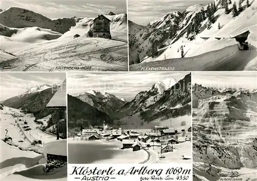AK / Ansichtskarte Kloesterle_Vorarlberg Kaltenberghuette Flexenstrasse Albonabahn Bergbahn Wintersportplatz Alpen Kloesterle_Vorarlberg