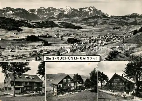 AK / Ansichtskarte Gais_AR Die 3 Ruehuesli Landschaftspanorama Appenzeller Alpen Gais_AR