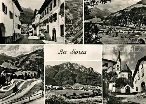 AK / Ansichtskarte Santa_Maria_Val_Muestair Ortsmotive Kirche Landschaftspanorama Alpen Alpenpass Santa_Maria_Val_Muestair
