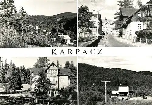 AK / Ansichtskarte Karpacz Panorama Strassenpartie Ferienheim Sessellift Karpacz