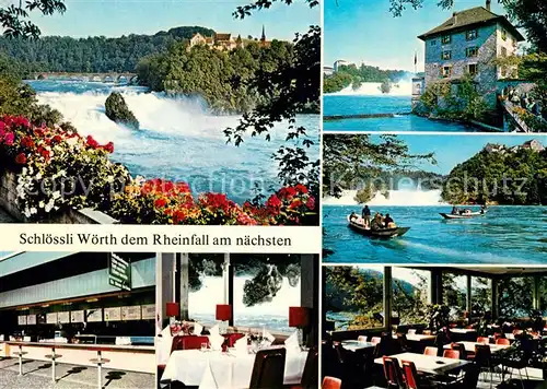 AK / Ansichtskarte Neuhausen_SH Restaurant Schloessli Woerth am Rheinfall Neuhausen SH