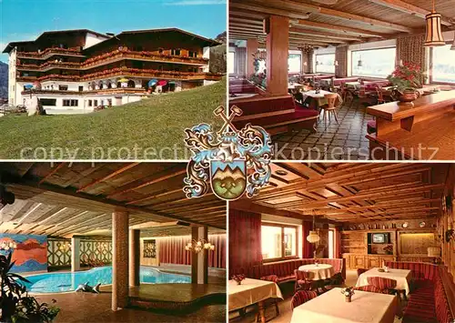 AK / Ansichtskarte Oberau_Wildschoenau_Tirol Pension Silberberger Restaurant Hallenbad Oberau_Wildschoenau_Tirol