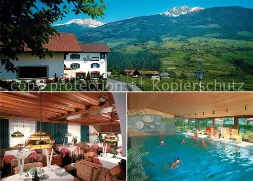 AK / Ansichtskarte Dorf_Tirol Pension Golserhof Hallenbad Landschaftspanorama Alpen Dorf_Tirol
