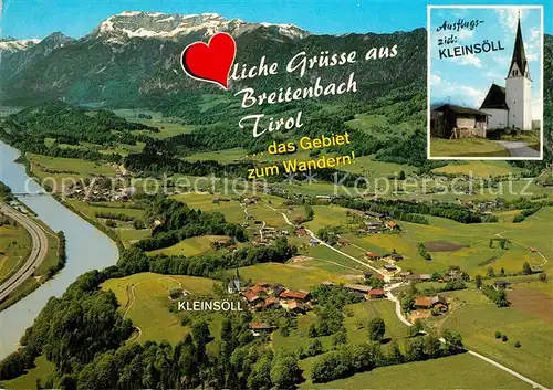 AK / Ansichtskarte Kleinsoell_Breitenbach Sommer  und Wintererholungsort Fliegeraufnahme Herz Kirche 