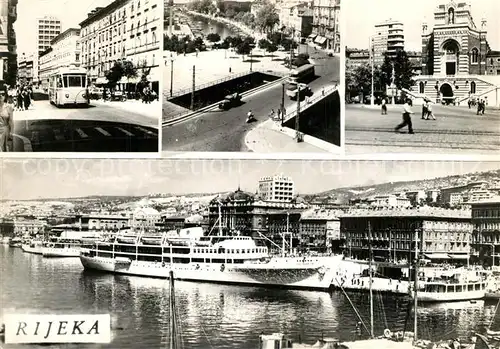 AK / Ansichtskarte Rijeka_Fiume Hafen Faehre Motive Innenstadt Rijeka Fiume