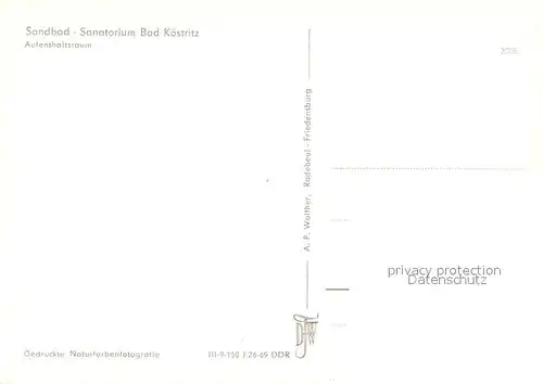 AK / Ansichtskarte Bad_Koestritz Sandbad Sanatorium Aufenthaltsraum Bad_Koestritz