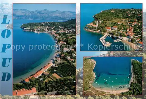 AK / Ansichtskarte Lopud_Dubrovnik Kuestenpanorama Bucht Hafen Fliegeraufnahmen Lopud Dubrovnik