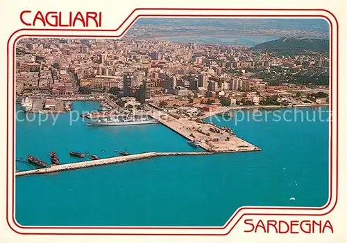 AK / Ansichtskarte Cagliari Hafen Stadtpanorama Fliegeraufnahme Cagliari