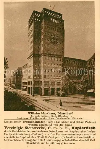 AK / Ansichtskarte Duesseldorf Wilhelm Marxhaus Hochhaus Duesseldorf