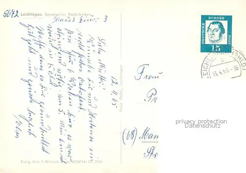 AK / Ansichtskarte Leichlingen_Rheinland Sanatorium Roderbirken Fliegeraufnahme Leichlingen_Rheinland