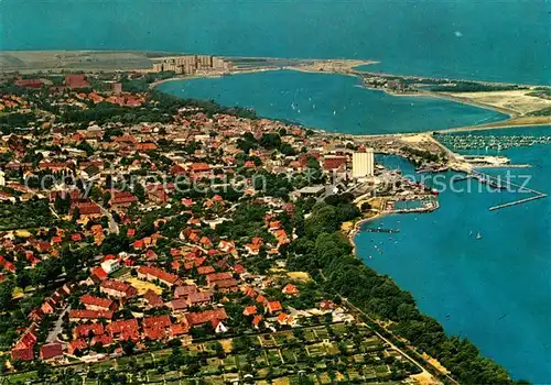 AK / Ansichtskarte Heiligenhafen_Ostseebad Bad an der Vogelfluglinie Deutschland Daenemark Fliegeraufnahme Heiligenhafen_Ostseebad