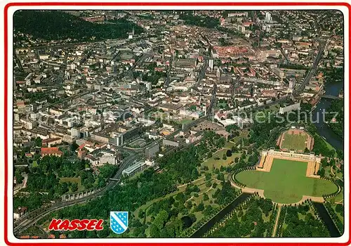 AK / Ansichtskarte Kassel Zentrum Orangerie Auepark Fliegeraufnahme Kassel