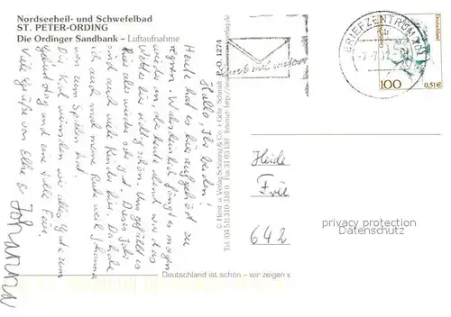 AK / Ansichtskarte St_Peter Ording Ordinger Sandbank Fliegeraufnahme St_Peter Ording