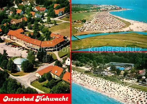 AK / Ansichtskarte Hohwacht_Ostseebad Hotel Strand Campingplatz Fliegeraufnahmen Hohwacht_Ostseebad