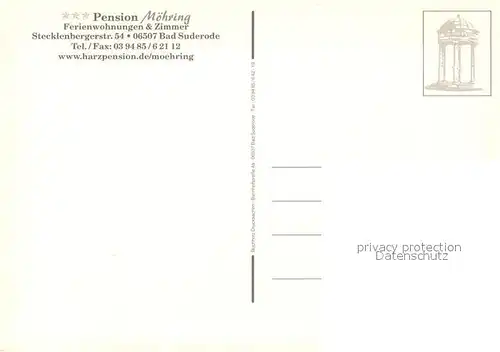 AK / Ansichtskarte Bad_Suderode Pension Moehring Ferienwohnungen Heilbad Calciumsole Bad_Suderode